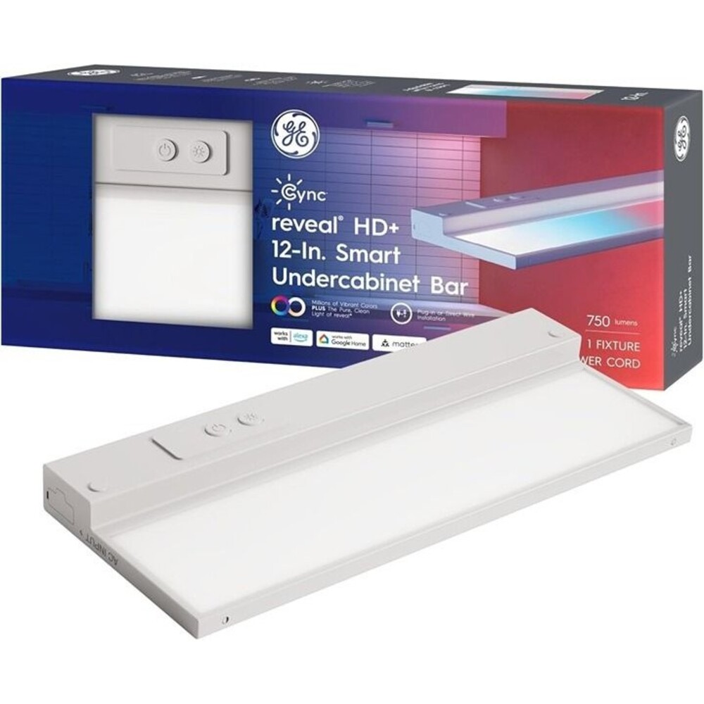 Cync GE Reveal HD+ Smart Undercabinet Light Fixture, Color Changing, 12-in Bar